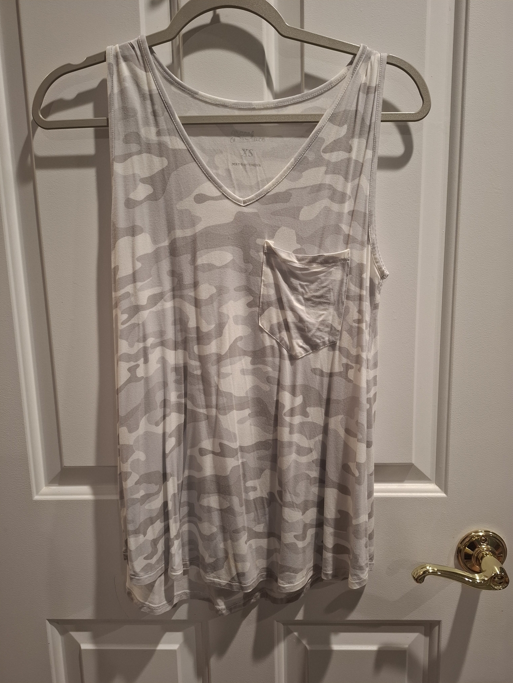 Grace & Lace Light Gray Camo Pocket Tank